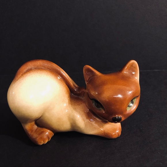 Miniature Twin Brown Siamese Cats for Home Accent - Picture 2 of 7